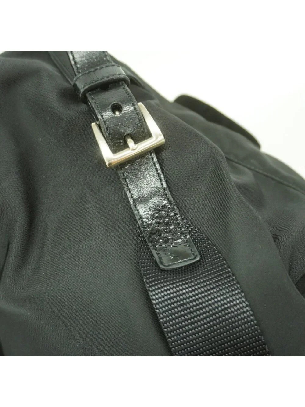 Prada Backpack Nylon Black Silver